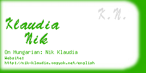 klaudia nik business card